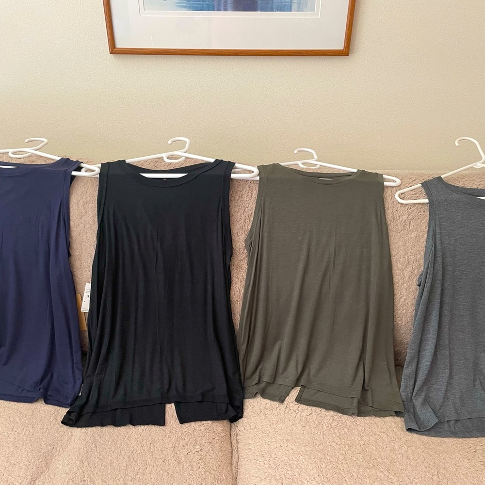 Four new Halogen Crew Neck Hi-Lo Tees (medium)